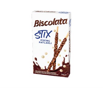 Biscolata Stix Sütlü Çikolata Kaplı Pirinç Patlaklı Çubuk Bisküvi