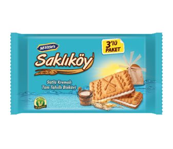 Ülker Saklıköy Sütlü Kremalı Tam Tahılıı Bisküvi