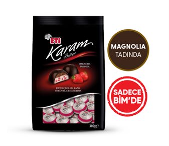 Bisküvili Çilek Krema Dolgulu Bitter Çikolata
