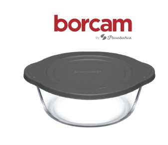 Yuvarlak Kapaklı Borcam Tencere ~2200 cc ~25 cm