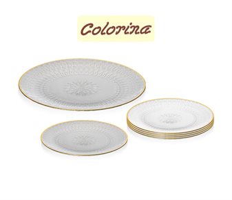 Colorina Altın Rimli 6+1 Pasta Servis Seti