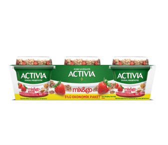 Mix&Go Buğday Aromalı Probiyotikli Yoğurt & Çilek, Çiya ve Yulaflı Granola