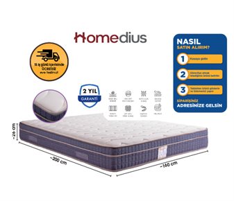 HOMEDIUS MULTİ COMFORT VİSCO TORBA YAYLI  ÇİFT KİŞİLİK YATAK