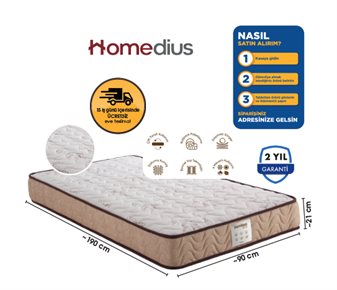 HOMEDIUS BAMBOO PLUS BONEL YAYLI  TEK KİŞİLİK YATAK