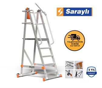 SARAYLI KATLANABİLİR  TEKERLEKLİ  PLATFORM  MERDİVEN