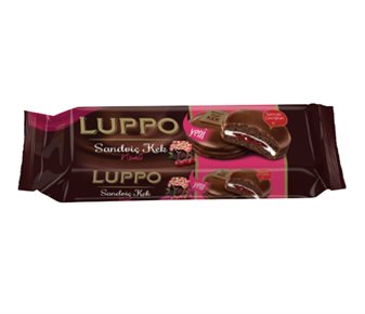 Luppo Çikolata Kaplamalı Vişneli Sandviç Kek