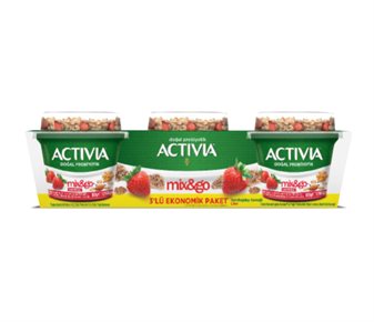 Activia Mix&Go  Buğday Aromalı Probiyotikli  Yoğurt& Çilek, Çiya  ve Yulaflı Granola