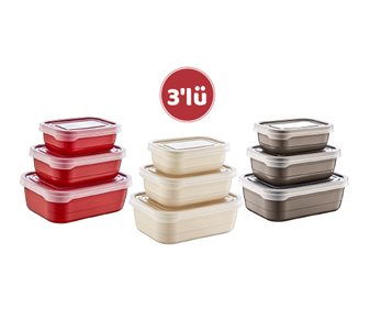Saklama Kabı Seti 3'lü (~410 + ~710 + ~1100 ml)