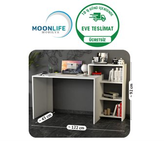 Moonlife AHSEN  KİTAPLIKLI ÇALIŞMA MASASI