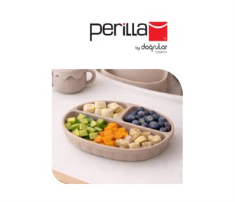 PERİLLA VAKUMLU BÖLMELİ SİLİKON MAMA TABAĞI