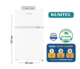 KUMTEL ÇİFT KAPILI MİNİ BUZDOLABI