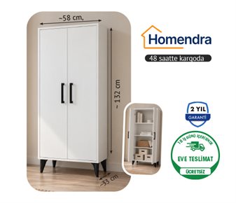 HOMENDRA 2 KAPAKLI 4 BÖLMELI ÇOK AMAÇLI DOLAP